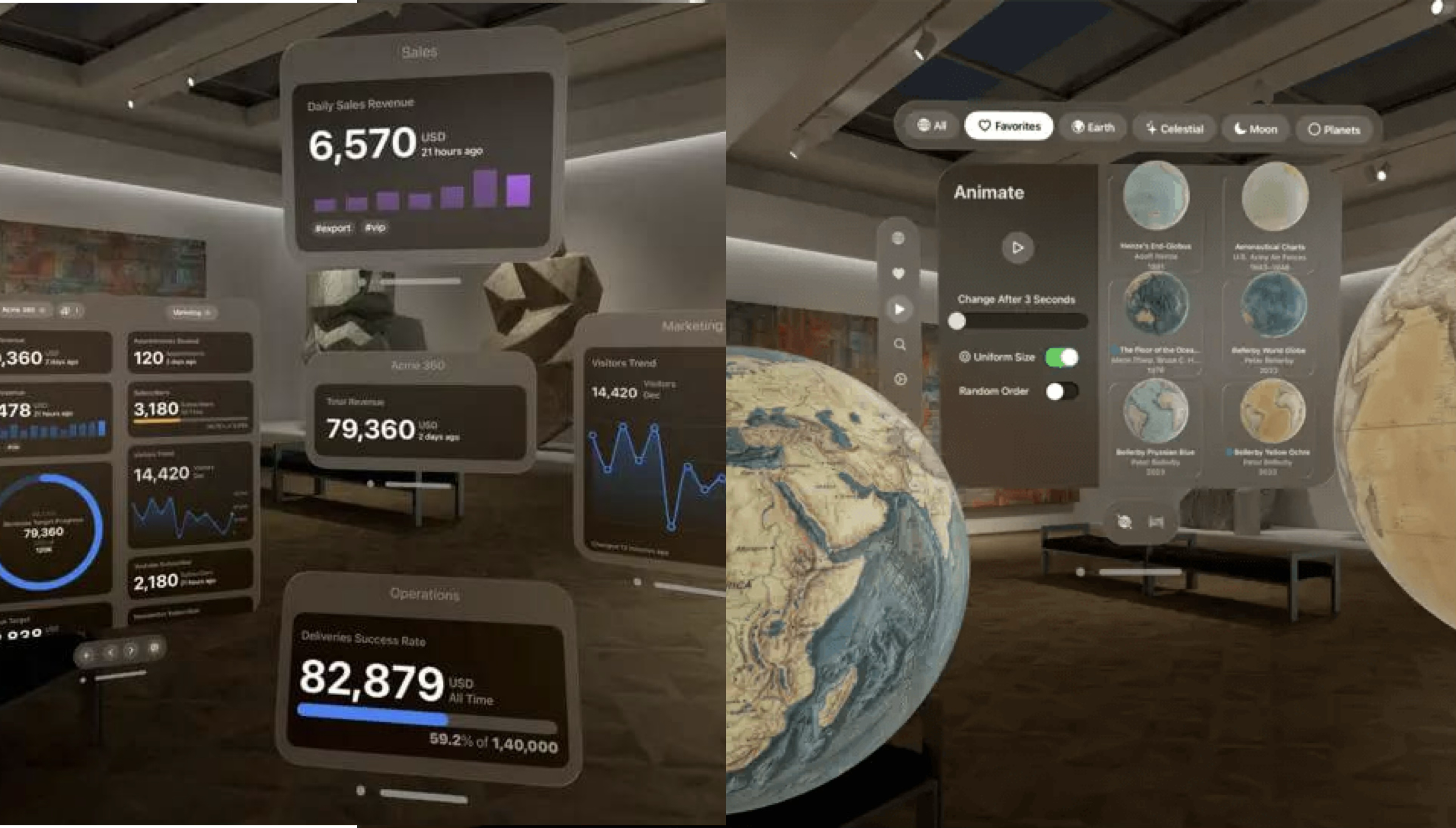 Examples for Spatialized 2d GUI